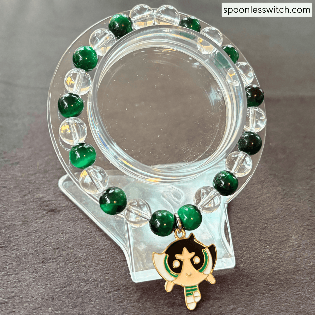 The Powerpuff Girls Jewelry Sets, Buttercup, Green Tiger’s Eye