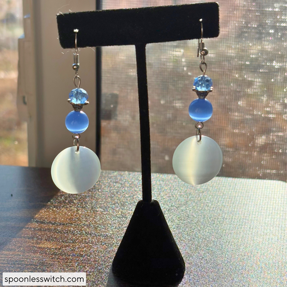 Selenite Baby Blue Earrings