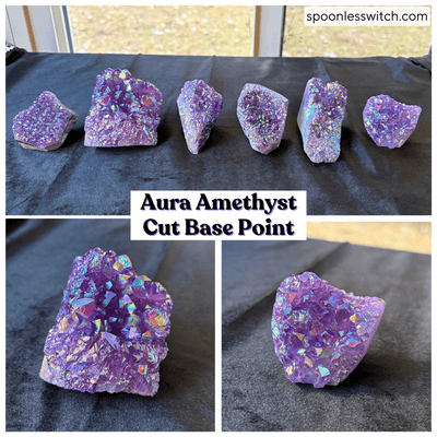 Aura Amethyst Cut Base Points