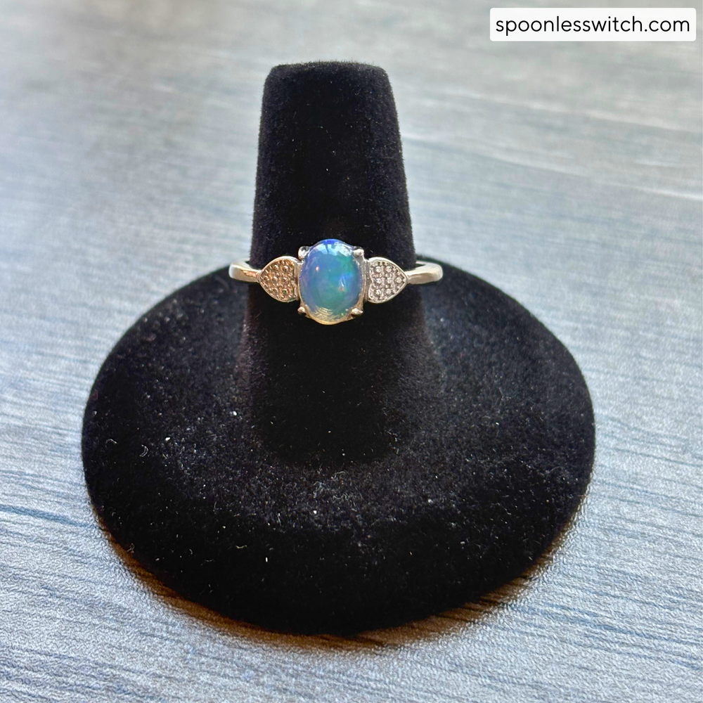 Opal White Bronze Gemstone Rings