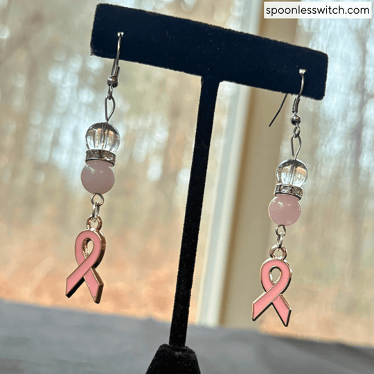 Rose Quartz & Clear Quartz Breast Cancer Awareness Gemstone Jewelry Set