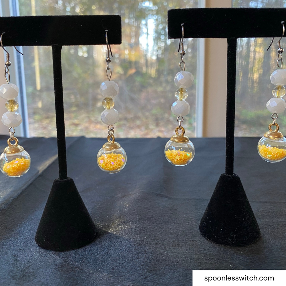 Citrine Glitterball Earrings