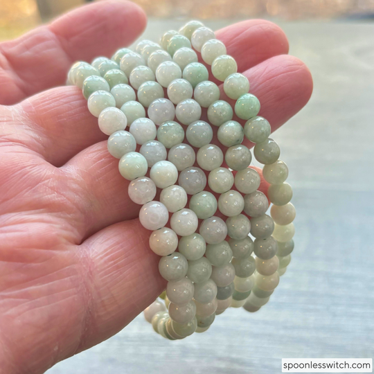 Burma Jade Gemstone Stretch Bracelets