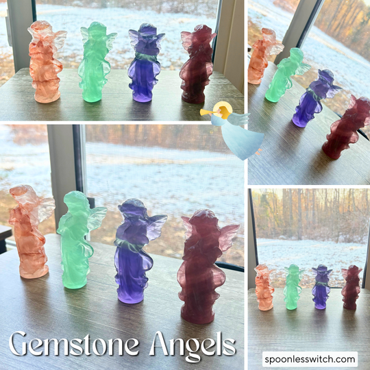 Enchanting Gemstone Angel Statues for Serenity