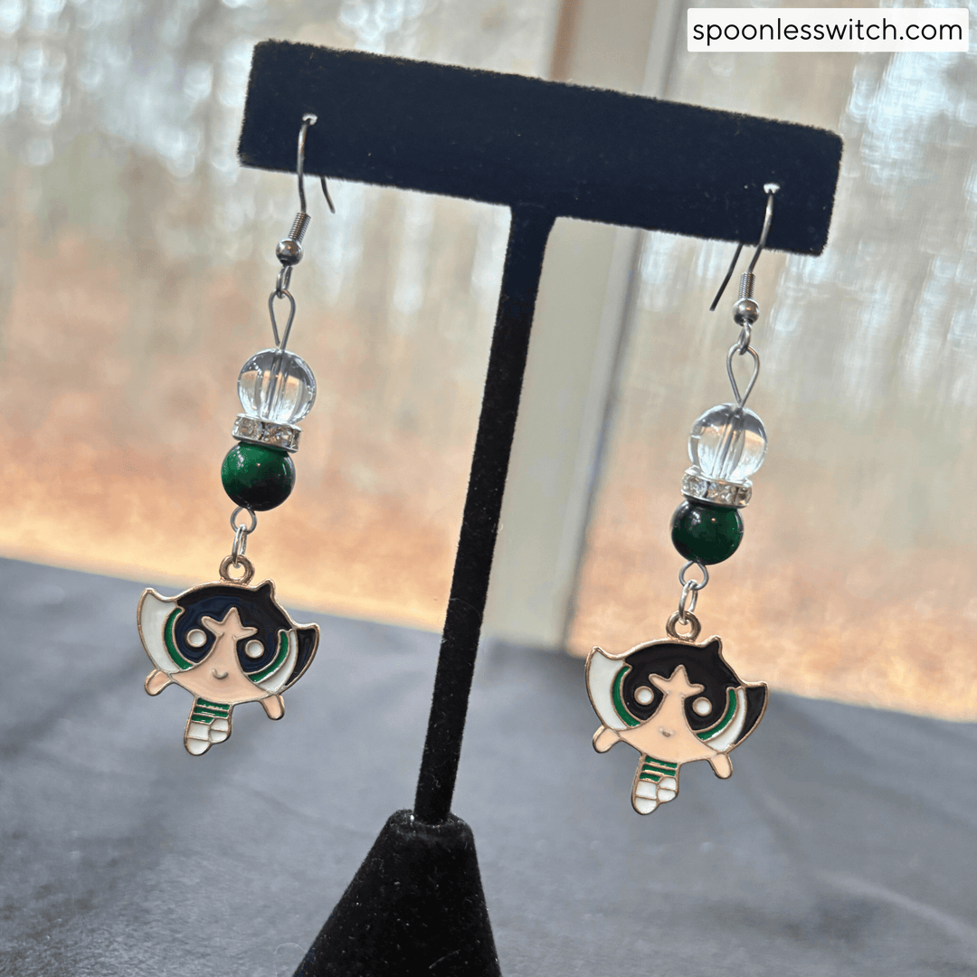 The Powerpuff Girls Jewelry Sets, Buttercup, Green Tiger’s Eye