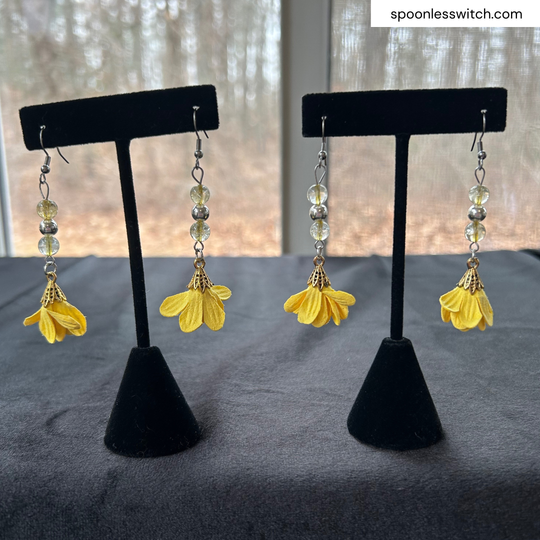 Yellow Flower Citrine Earrings