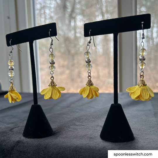 Yellow Flower Citrine Earrings