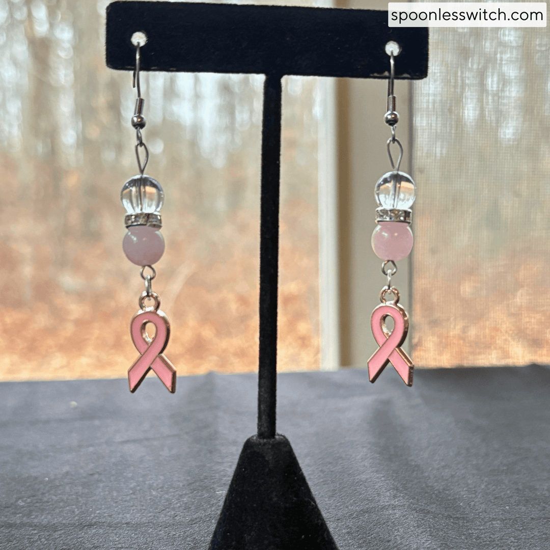 Rose Quartz & Clear Quartz Breast Cancer Awareness Gemstone Jewelry Set