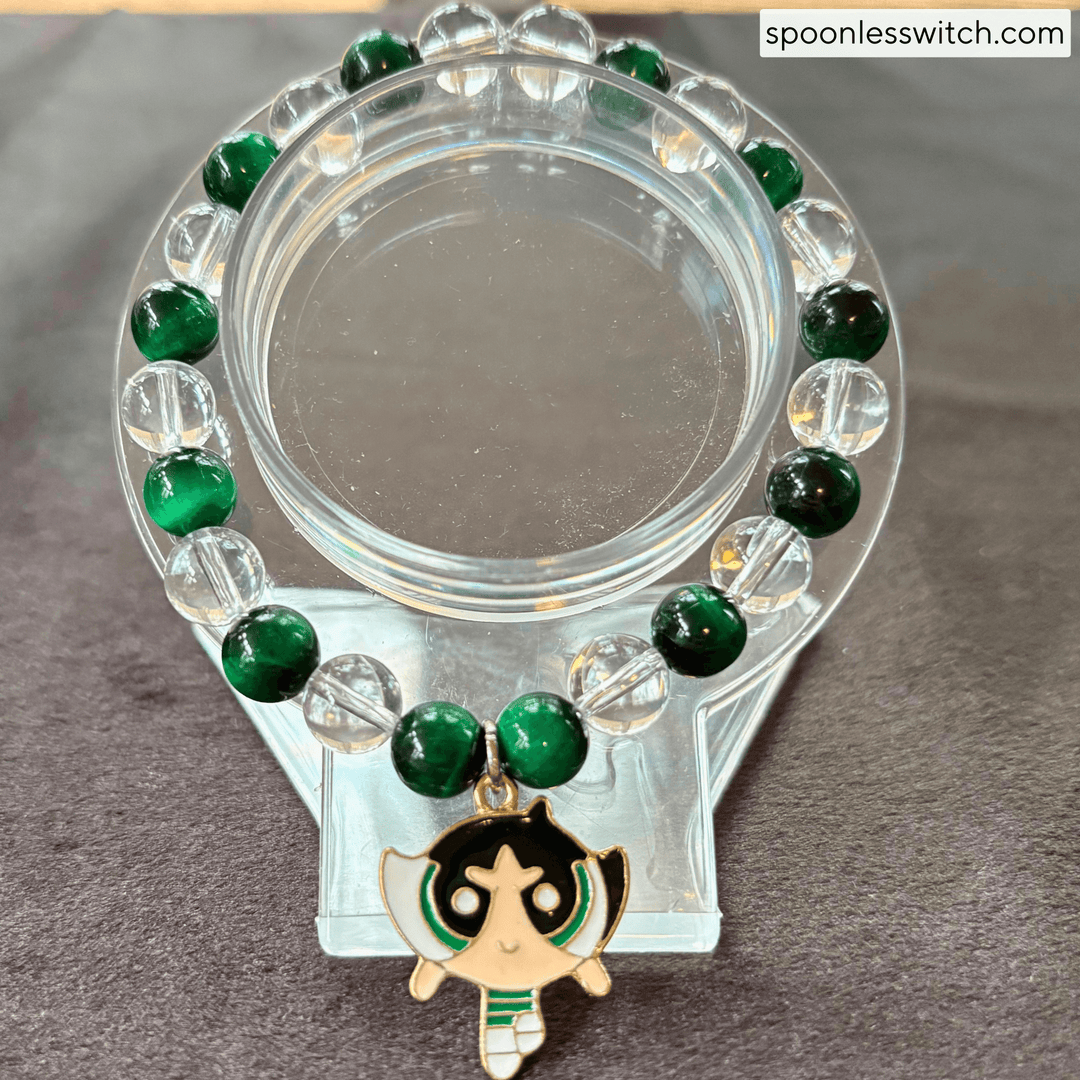 The Powerpuff Girls Jewelry Sets, Buttercup, Green Tiger’s Eye