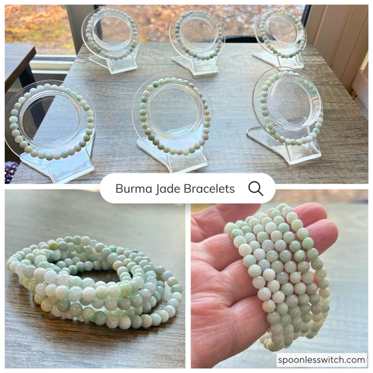 Burma Jade Gemstone Stretch Bracelets